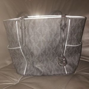 Michael Kors East West Signature PVC Top Zip Tote